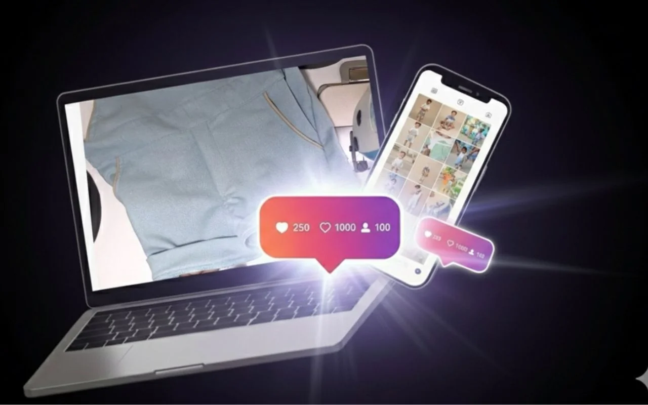 Curso do Jardineira Premium no notebook e celular com o feed do Instagram